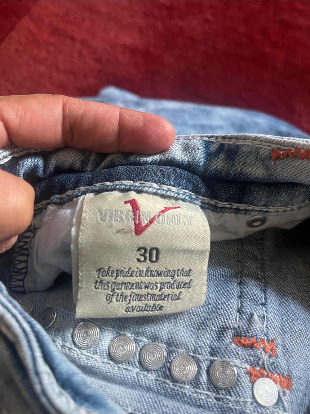 Virgin Jeans Vintage Y2K 2000 Blue Acid Wash Straight Distressed - Picture 13 of 15